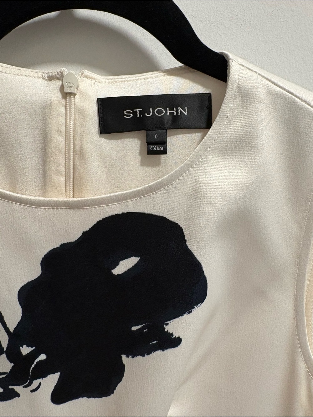St. John Cream and Black Floral Sheath Dress - Picture 3 of 3